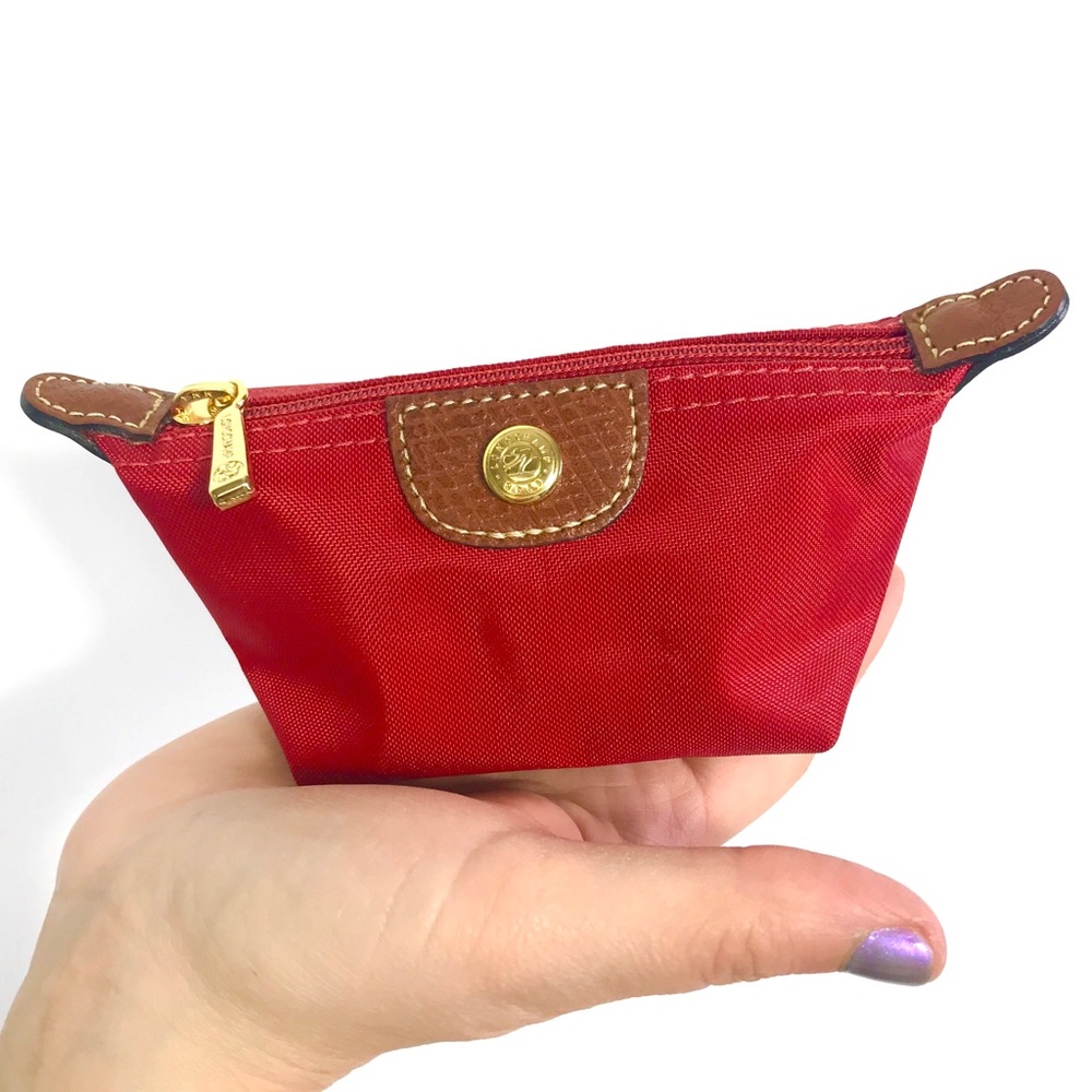 Longchamp Red Le Pliage Coin Case